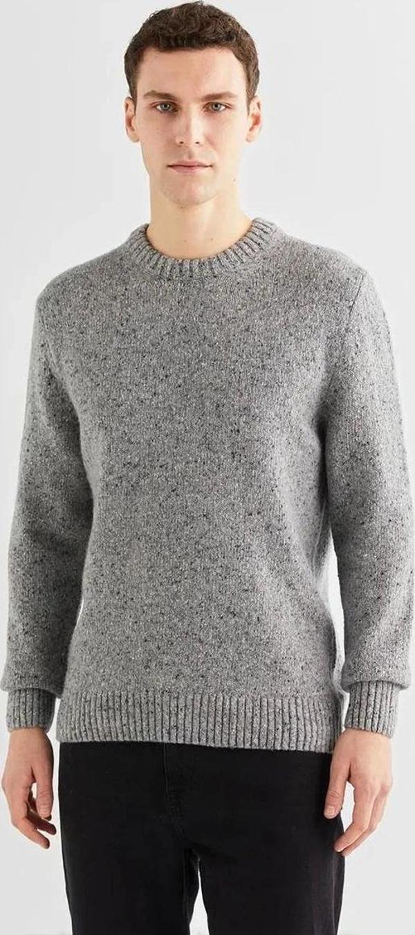 Gant Erkek   Gri Regular Fit Bisiklet Yaka Kazak - Image 1