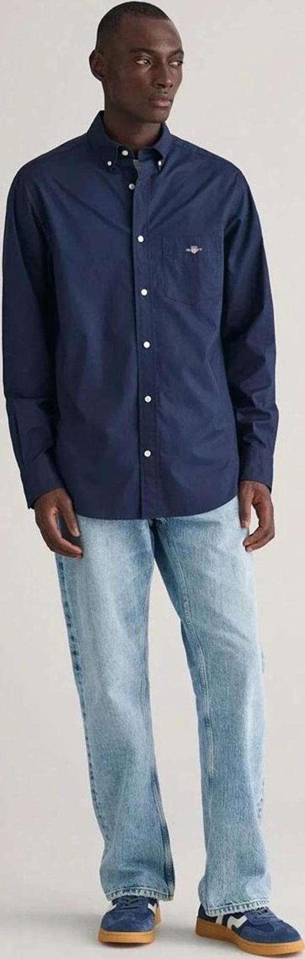 Gant Erkek Lacivert Regular Fit Gömlek - Image 1