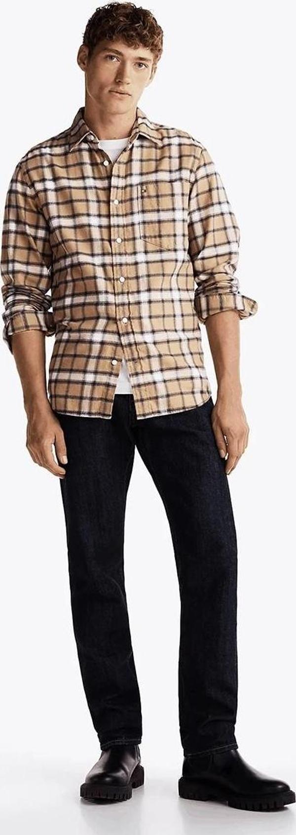 Tommy Hilfiger Erkek Gölge Kontrollü Normal Kesim Gömlek - Image 1
