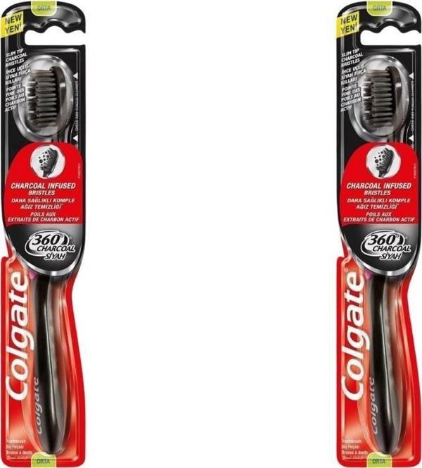 Colgate DF 360 Derece Black Orta Diş Fırçası 2'li - Image 1