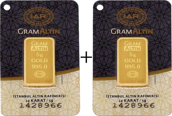 10 Gr (5+5) Külçe Altın IAR 24 Ayar - Image 1