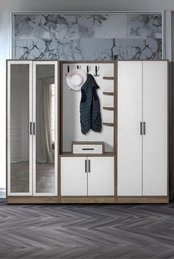 Moderniya Mobilya Loft 4 Kapılı 2 Aynalı Portmanto - Image 1