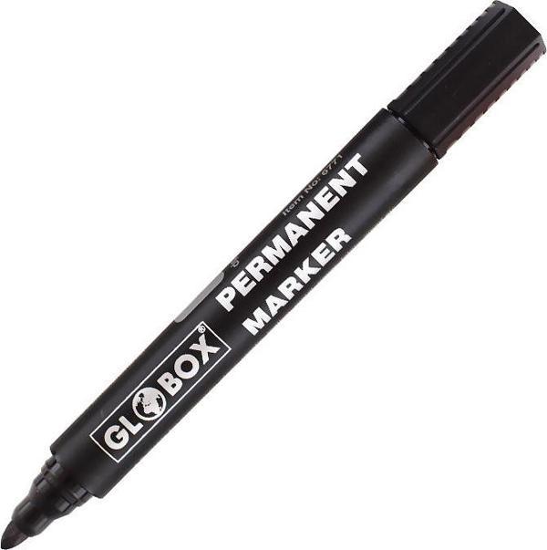 Globox 6773 Permanent Markör Kalem Yuvarlak Uç Siyah 12 Li (1 Paket 12 Adet) - Image 1