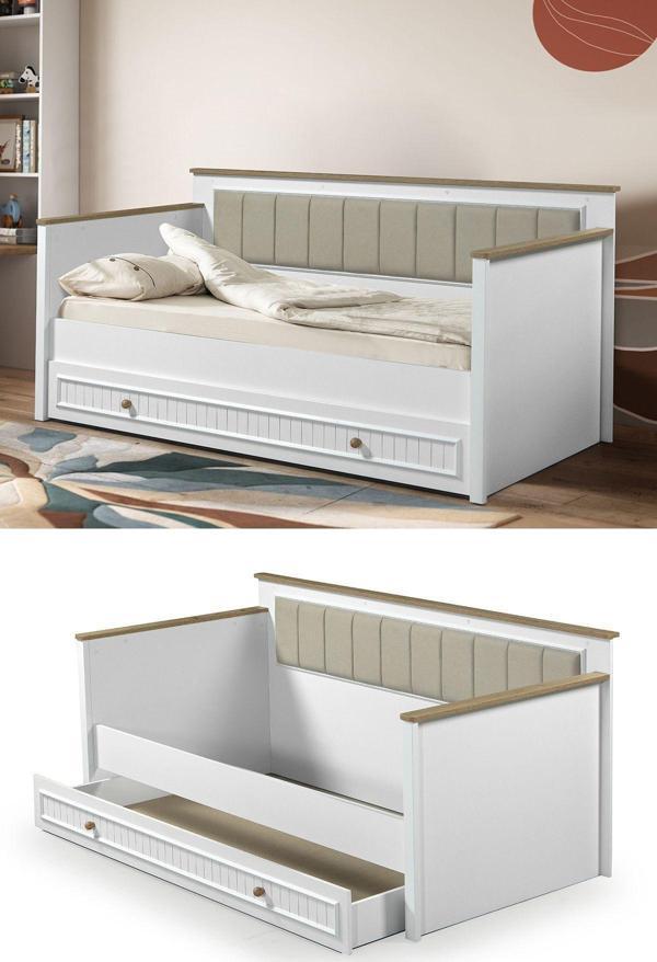 Moderniya Mobilya Perla Beyaz Açılır Çift Kişilik Yavrulu Karyola (100x200 cm) - Image 1