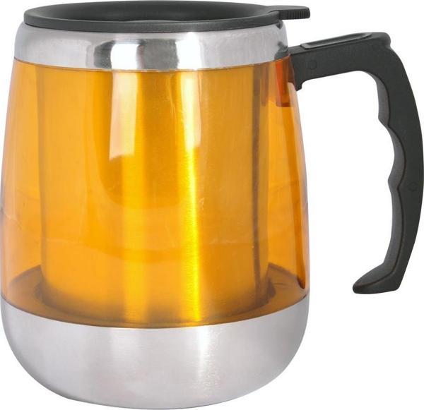 Andoutdoor ANDD16 İçi Çelik Dışı Mika Kupa Mug-SARI - Image 1