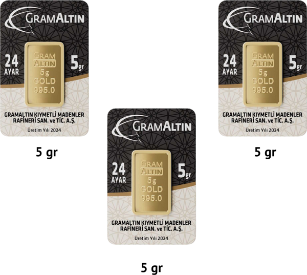 15 gr 24 Ayar 995 Milyem İAR Gram Altın - Image 1