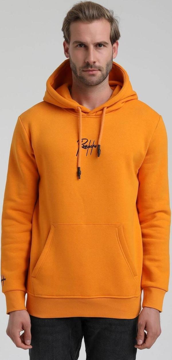 New World Polo Kapüşonlu Turuncu Slim Fit Hoodie 22FWM64034 - Image 1