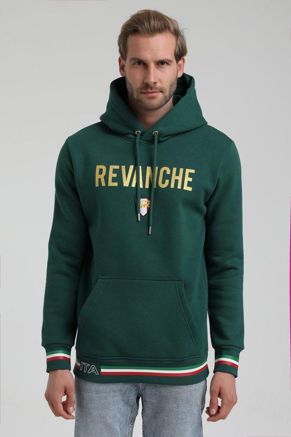 New World Polo Kapüşonlu Koyu Yeşil Slim Fit Hoodie 22FWM64036 - Image 1