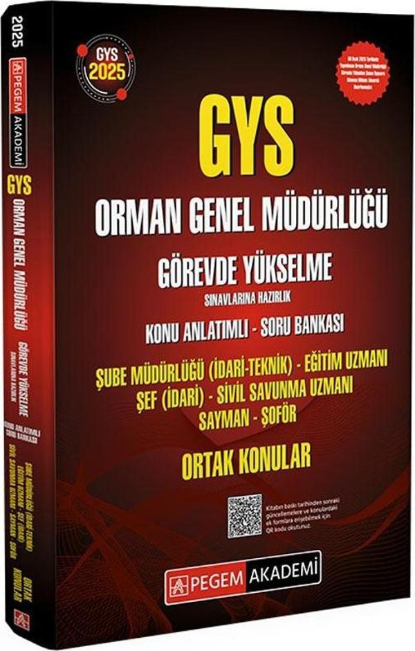 2025 GYS Orman Genel Müdürlüğü Görevde Yükselme Sınavlarına Hazırlık Konu Anlatımlı Soru Bankası - O - Pegem Akademi Yayıncılık - Image 1