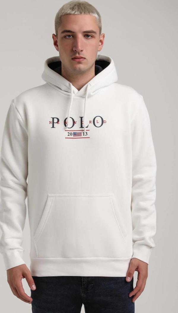 Kapüşonlu Ekru Slim Fit Full-Zip Sweatshirt 24FWM64073 - Image 1