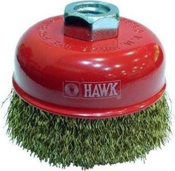 Hawk 65mm Sarı Dalgalı Telli m14 Vidalı Çanak Fırça // HA10111 - Image 1