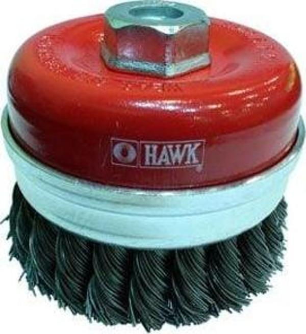 Hawk 80mm Gri Burma Telli M14 Vidalı Çanak Fırça // HA-10121 - Image 1
