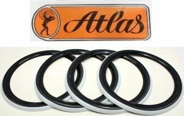 Oto Lastik yanağı 13 jant siyah beyaz 4 adet Atlas - Image 1