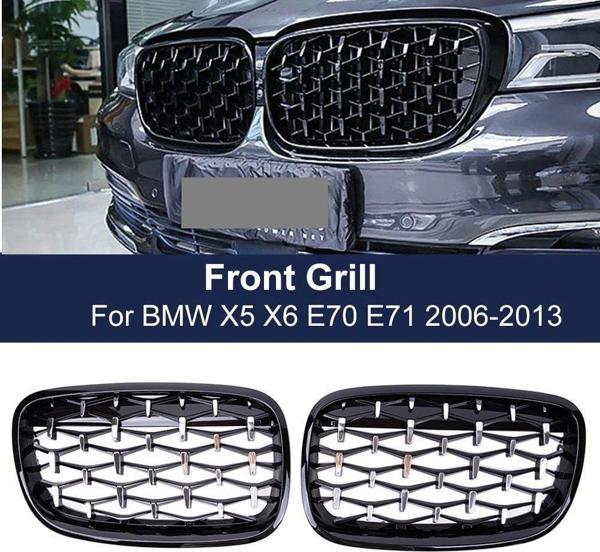 Bmw X5 E70 diamond ön panjur ızgara 2006-2013 arası pianoblack - Image 1