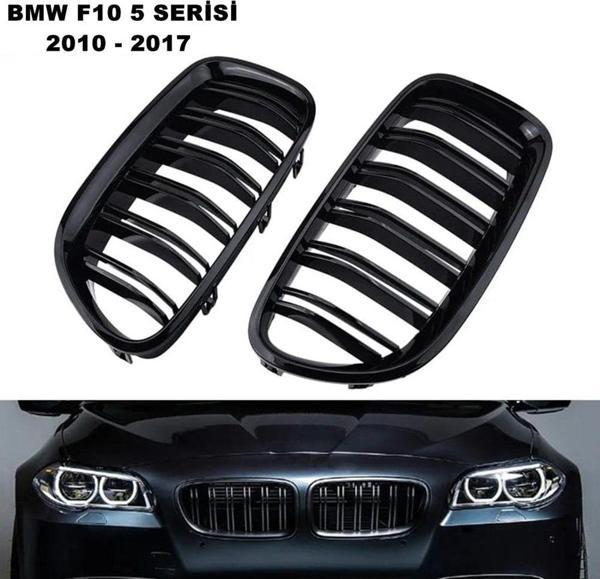Bmw f10 çift çizgi ön panjur ızgara 2009-2016 arası parlak siyah - Image 1