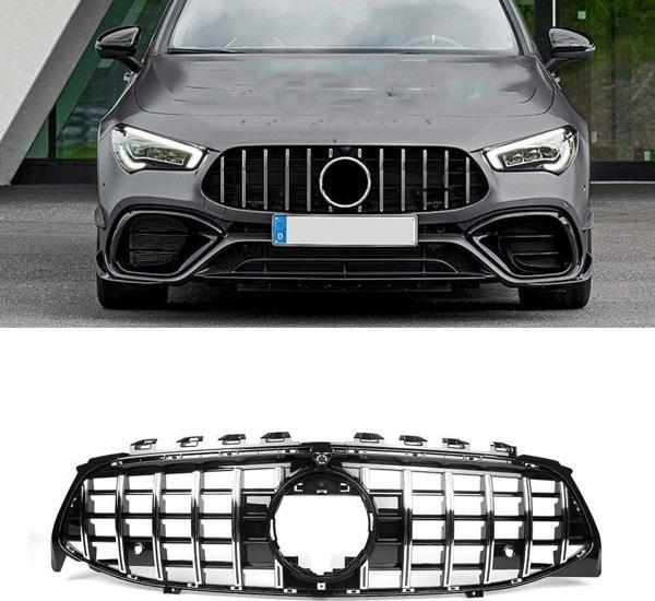 Mercedes Cla w118 gtr ön panjur ızgara seti krom-siyah 2020 sonrası - Image 1