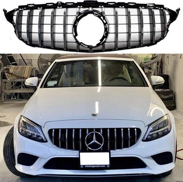 Mercedes w205 gtr ön panjur ızgara seti krom-siyah 2019 sonrası - Image 1