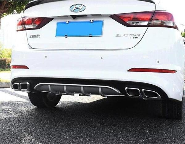 Hyundai Elantra çift Egzoz görünümlü difüzör gri 2016 sonrası modeller - Image 1