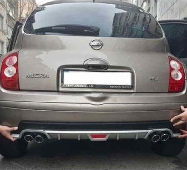 Nissan Micra uyumlu arka tampon altı difüzör Siyah tüm modeller - Image 1