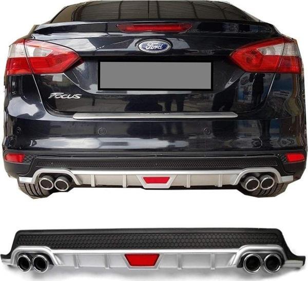 Ford Focus 3 sedan-hb uyumlu arka tampon altı difüzör Gri 2011-2014 arası - Image 1