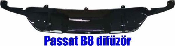 Vw Passat B8 arka tampon eki difüzör pianoblack 2015-2020 arası modeller - Image 1