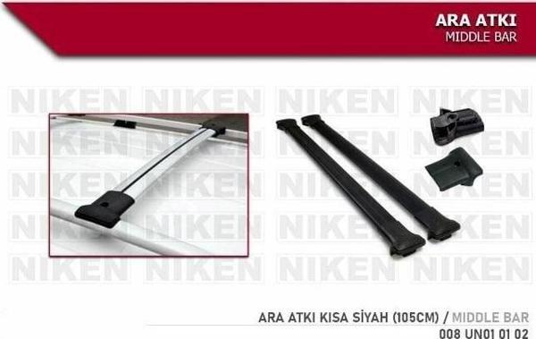 Araç üstü ara atkı bagaj taşıyıcı-siyah (yanlardan sıkıştırmalı model)alüminyum 105cm. - Image 1