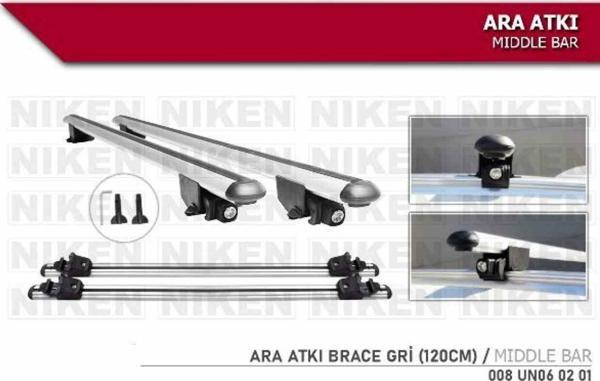 Araç üstü ara atkı tavan barı bagaj brace gri 120 cm - Image 1