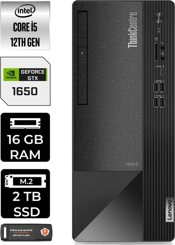 Lenovo Neo 50T 11Se00Mjtxe664 İ5 12400 16Gb Ram 2Tb Ssd Gtx1650 W11H Masaüstü Bilgisayar - Image 1
