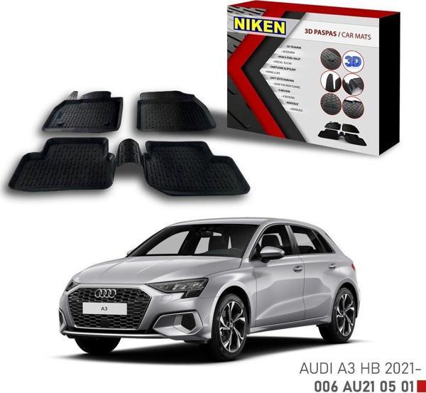 Audi A3 Hb Havuzlu 3D Paspas Niken Siyah 2021 Sonrası - Image 1