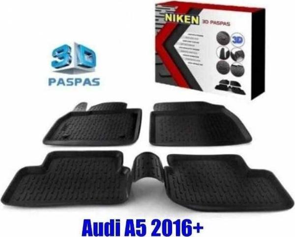 Audi A5 Havuzlu 3D Paspas Niken Siyah 2016 Sonrası - Image 1