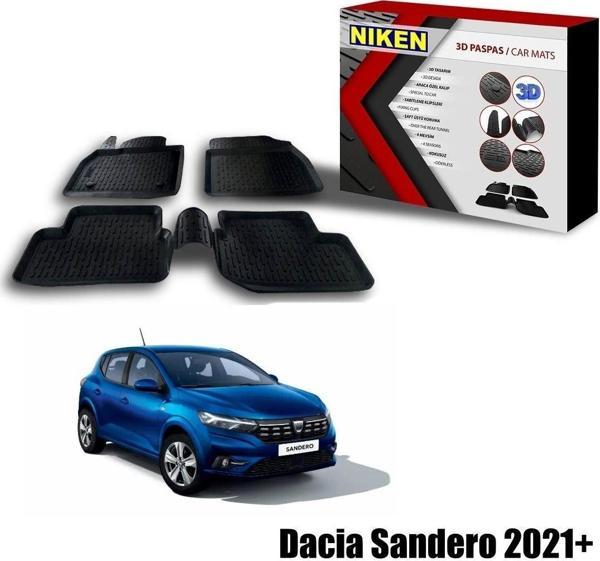 Dacia Sandero Havuzlu 3D Paspas Niken Siyah 2021+ sonrası uyumlu - Image 1