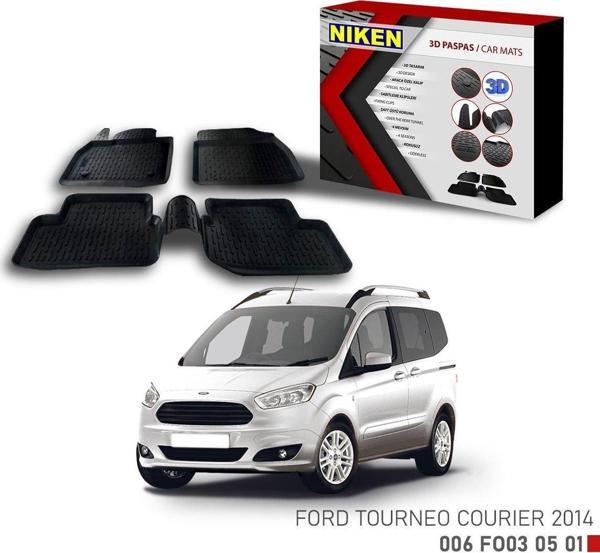 Ford Tourneo Courier Havuzlu 3D Paspas Niken Siyah 2014+ sonrası uyumlu - Image 1