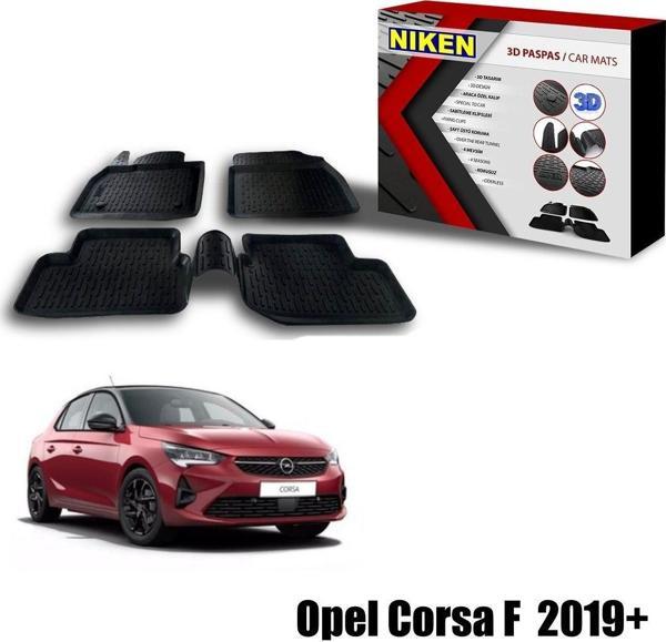 Opel Corsa F Havuzlu 3D Paspas Niken Siyah 2019+ sonrası uyumlu - Image 1