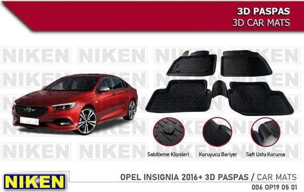 Opel insignia Havuzlu 3D Paspas Niken Siyah 2016+ Sonrası - Image 1