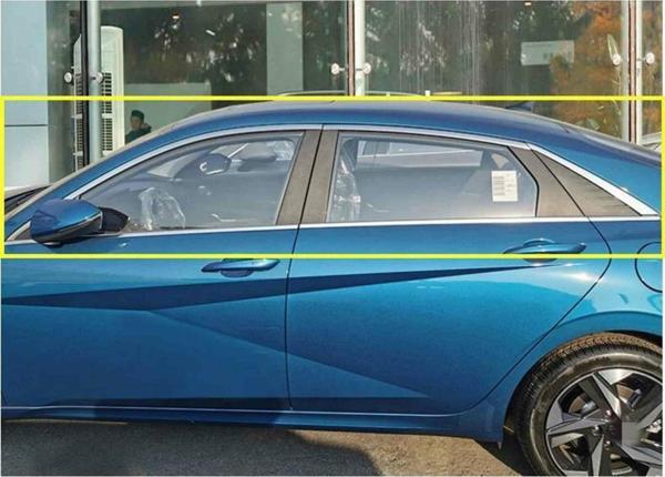 Hyundai Elantra Cam Çıtası Çerçevesi 12 parça Kromu Nikelajı 2021 sonrası - Image 1