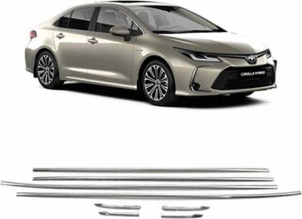 Toyota Corolla Cam Çıtası 8 parça Krom Komple 2019-2021 arası - Image 1