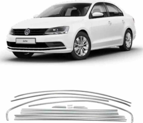 Vw Jetta Cam Çerçeve Çıtası Nikelajı Komple 2011-2020 Arası - Image 1