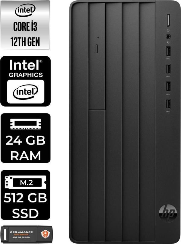 Hp Pro Tower 290 G9 E6D3A1Ea072 İ3 12100 24Gb Ram 512Gb Ssd W11H Masaüstü Bilgisayar - Image 1