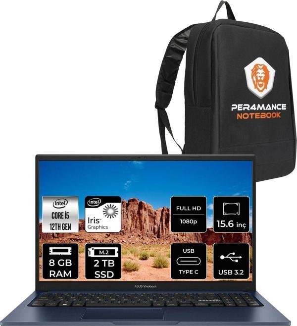 Asus Vivobook 15 X1504Za İ5 1235U 8Gb Ram 2Tb Ssd 15.6'' Fhd Fdos Nj180 & Per4 Çanta - Image 1