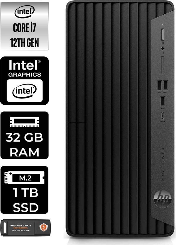 Hp Pro Tower 400 G9 E6U3M9Ea028 İ7 12700 32Gb Ram 1Tb Ssd Fdos Masaüstü Pc & Per4 Bellek - Image 1