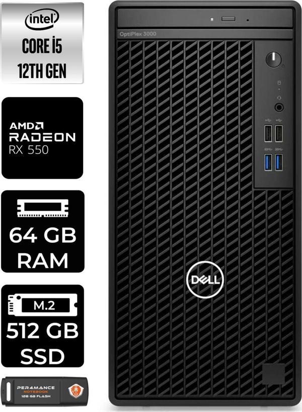 Dell Optıplex 3000 En010O3000247 İ5 12500 64Gb Ram 512Gb Ssd Rx550 W11H Masaüstü Bilgisayar - Image 1