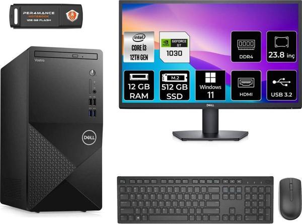 Dell Vostro 3910 Aen3910S507 İ3 12100 12Gb Ram 512Gb Ssd Gt1030 4Gb 23.8" W11H Masaüstü Bilgisayar - Image 1