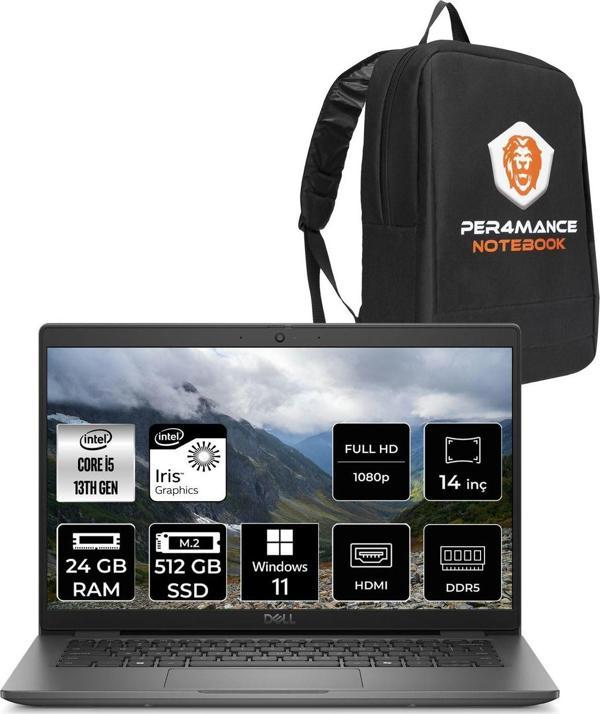 Dell Latitude 3450 İ5 1335U 24Gb Ddr5 512Gb Ssd 14'' Ips W11H Taşınabilir Bilgisayar & Per4 Çanta - Image 1