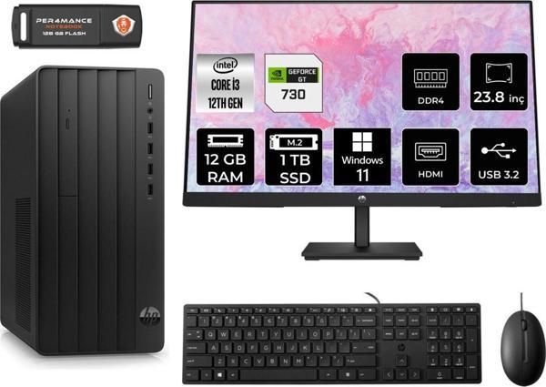 Hp Tower 290 G9 İ3 12100 12Gb Ram 1Tb Ssd Gt730/4Gb W11H 6D3A1Ea Masaüstü Pc & 23.8'' Monitör - Image 1