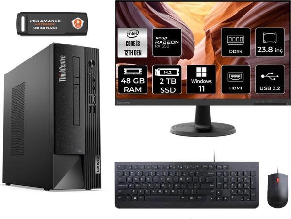 Lenovo Neo 50S Ae02Vtxs244 İ3 12100 48Gb Ram 2Tb Ssd Rx550 23.8" W11H Masaüstü Bilgisayar - Image 1