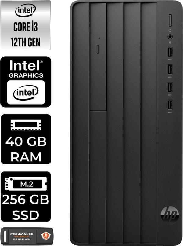 Hp Pro Tower 290 G9 E6D3A1Ea086 İ3 12100 40Gb Ram 256Gb Ssd W11H Masaüstü Bilgisayar - Image 1
