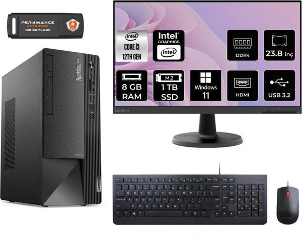 Lenovo Neo 50T Ae01Atxs053 İ3 12100 8Gb Ram 1Tb Ssd 23.8" W11H Masaüstü Bilgisayar - Image 1