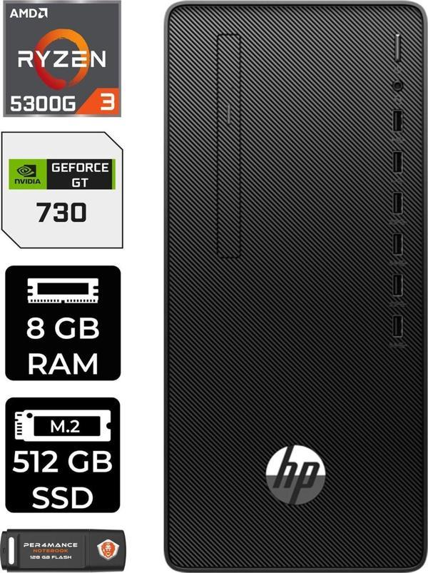 Hp Pro Tower 295 G9 E6D391Ea302 R3 5300G 8Gb Ram 512Gb Ssd Gt730 4Gb Fdos Masaüstü Bilgisayar - Image 1