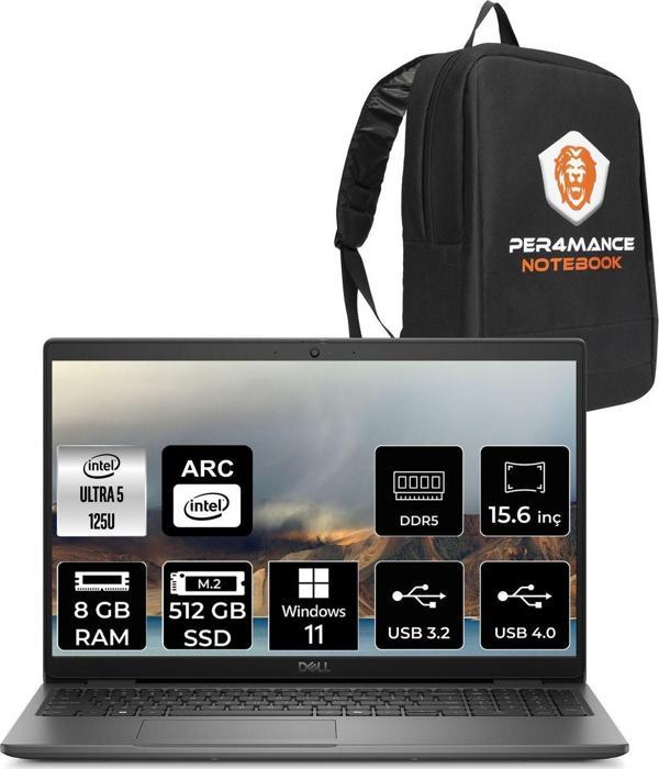 Dell Latitude 3550 Ultra 5 125U 8Gb 512Gb Ssd 15.6'' Fhd W11H Taşınabilir Bilgisayar & Per4 Çanta - Image 1