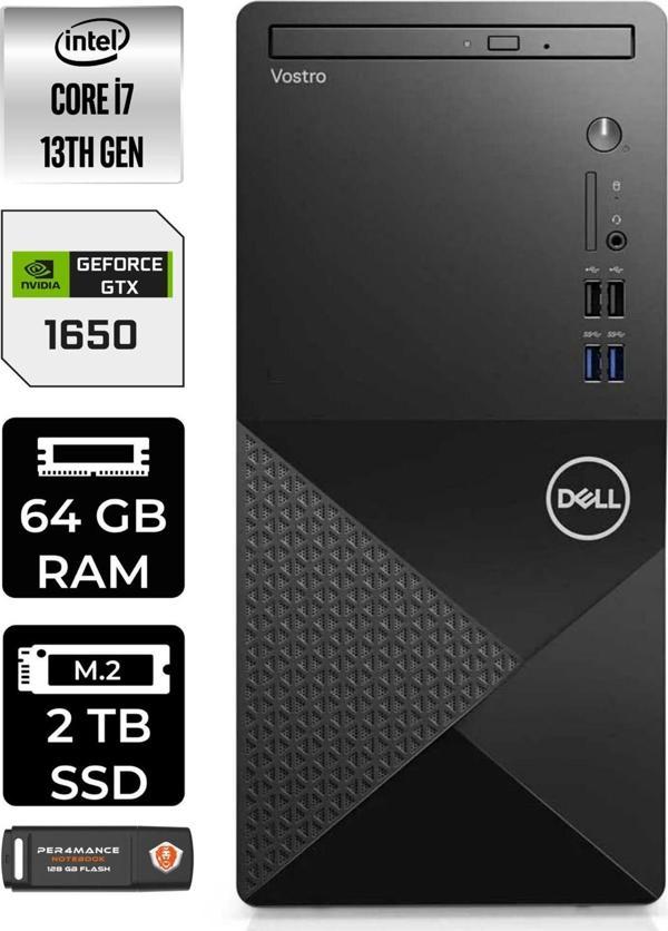Dell Vostro 3020 En2054Vdt3020649 İ5 13400 64Gb Ram 2Tb Ssd Gtx1650 Fdos Masaüstü Bilgisayar - Image 1
